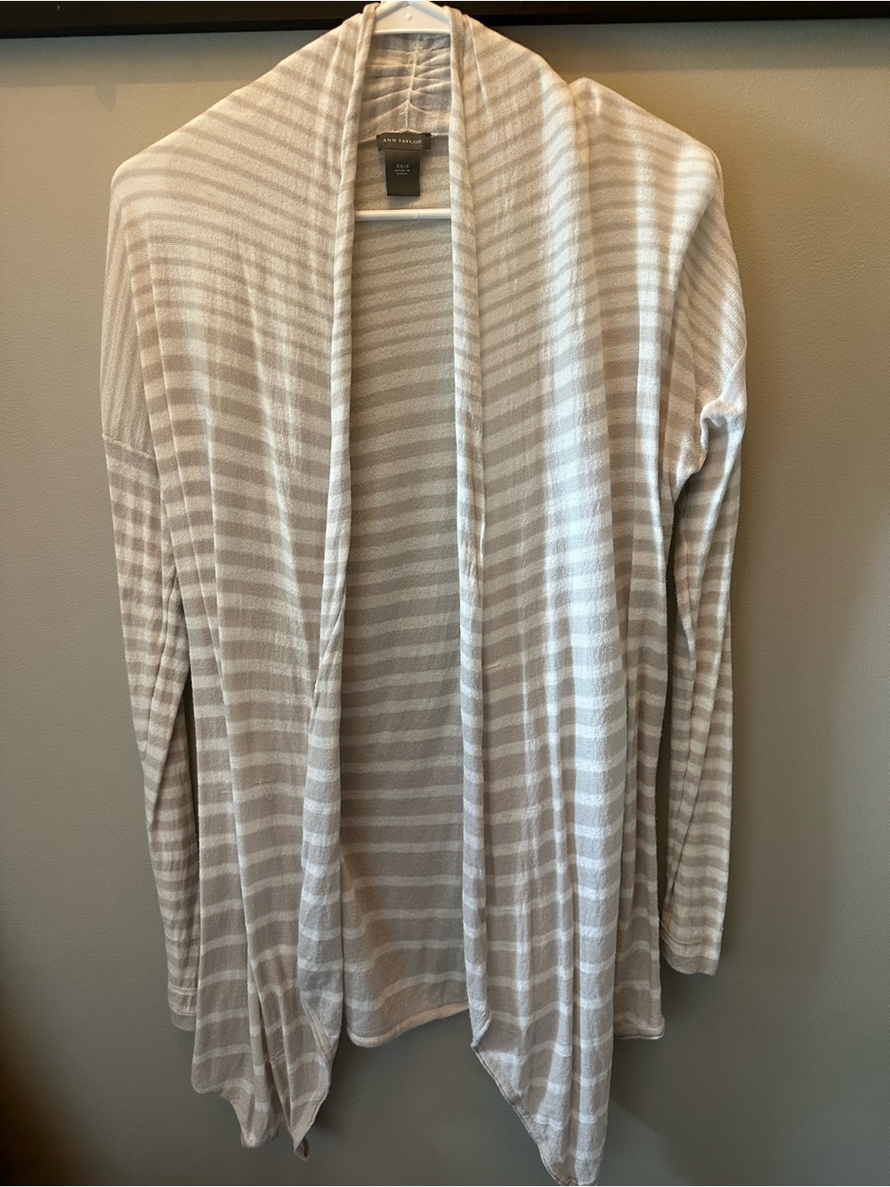 Ann Taylor Gray and White Cardigan